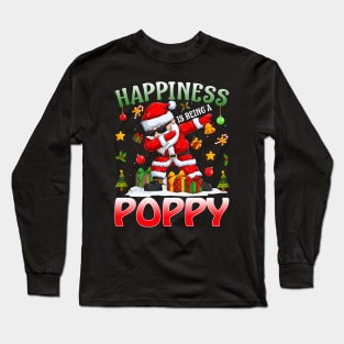 Happiness Is Being A Poppy Santa Christmas Long Sleeve T-Shirt